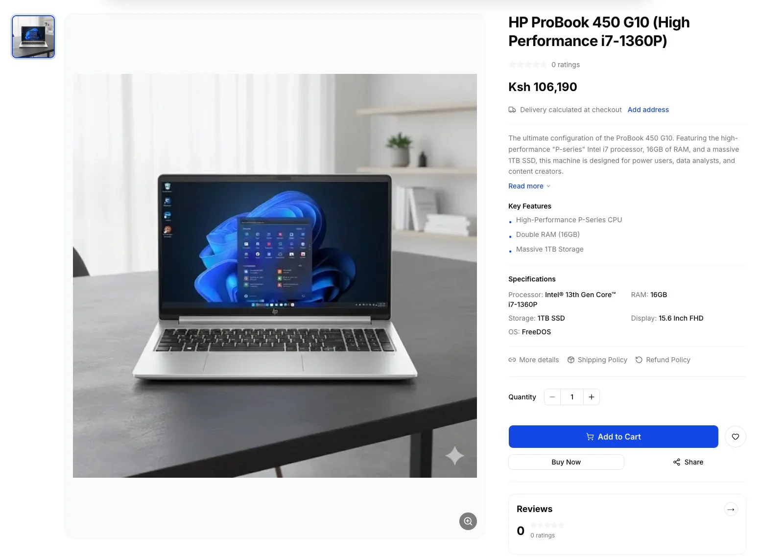 Product Details page component