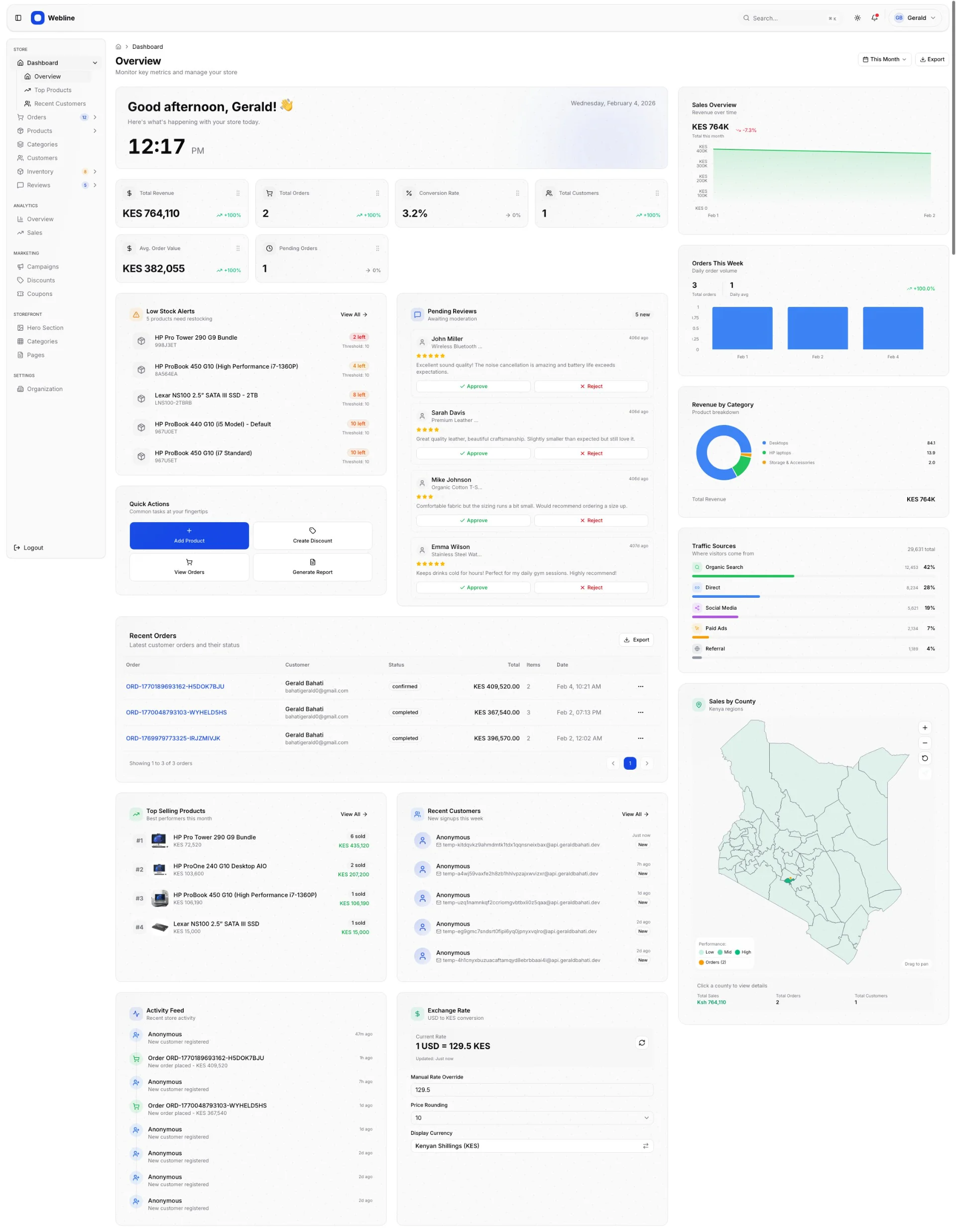Webline Dashboard - E-commerce admin panel