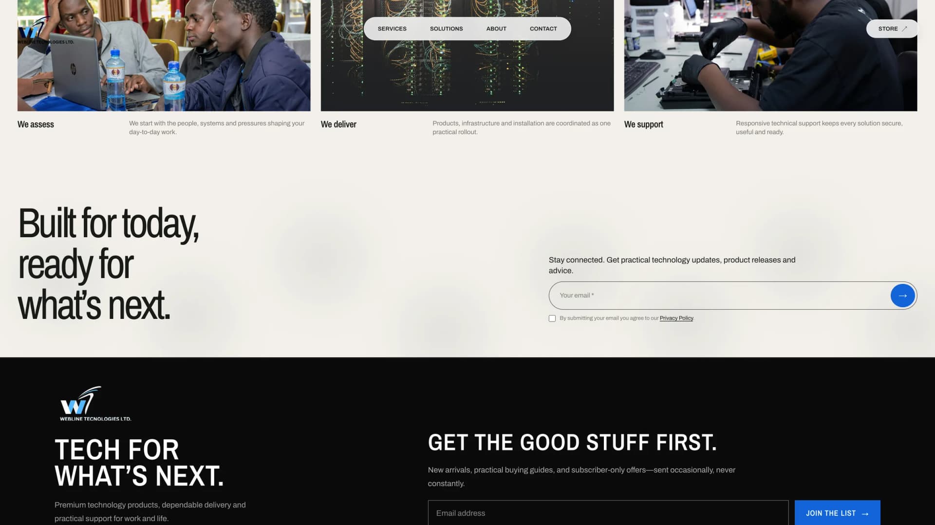 Closing section and footer